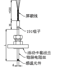 固定卡套法兰式铠装热电阻型号规格